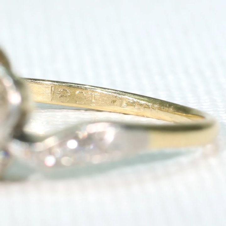 Elegant Edwardian Diamond Cluster Ring 1.0cttw Flower 18k Gold Platinum