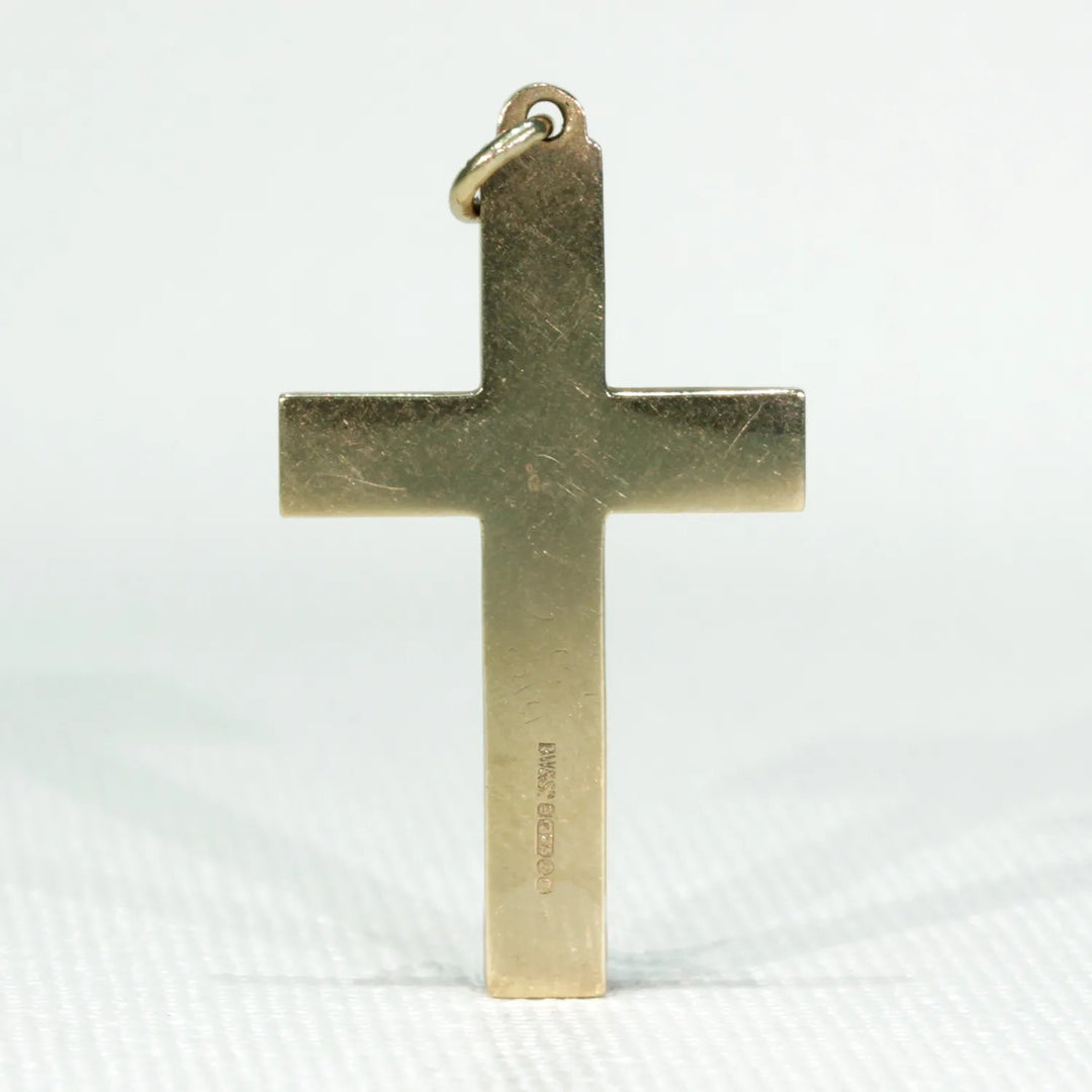 English 9k Gold Cross Pendant Hallmarked 1961