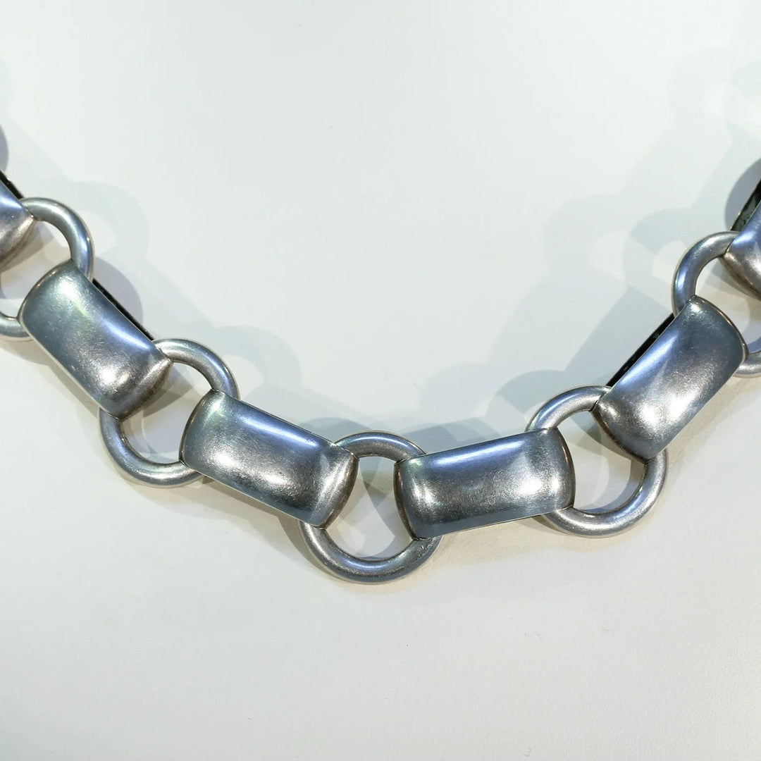 Engraved Victorian Silver Collar Necklace