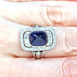 Fantastic Art Deco Sapphire Diamond Ring in Platinum