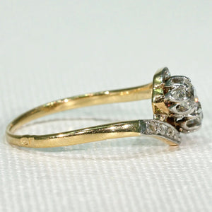 French Bypass Toi et Moi Diamond Engagement Ring