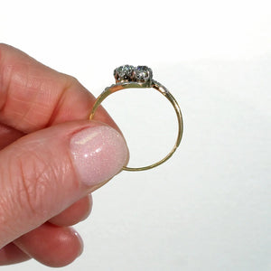 French Bypass Toi et Moi Diamond Engagement Ring