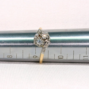 French Bypass Toi et Moi Diamond Engagement Ring