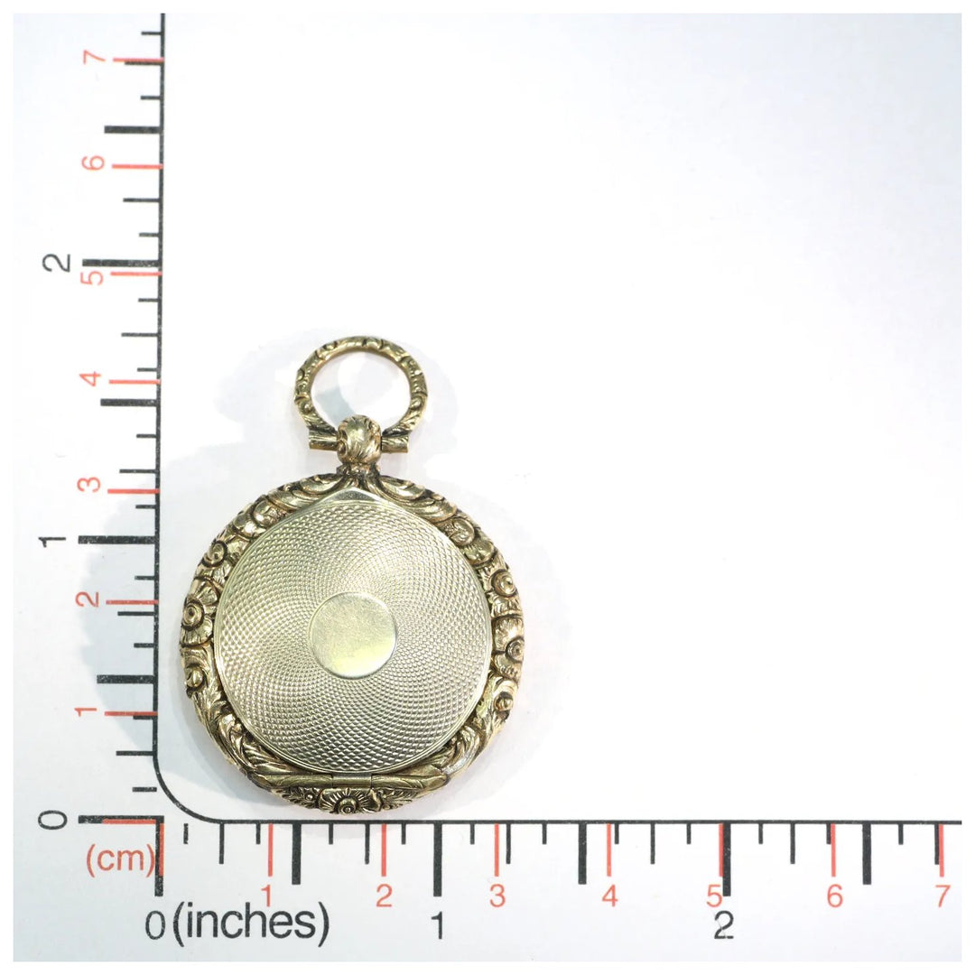 Georgian Engraved Locket Frame 9k Gold