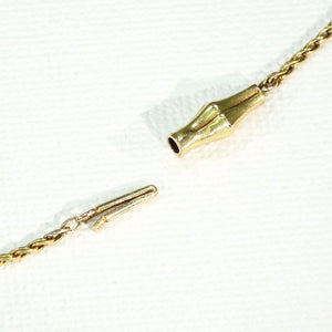 Georgian Necklace with Garnet Slide Pendant 15k Gold