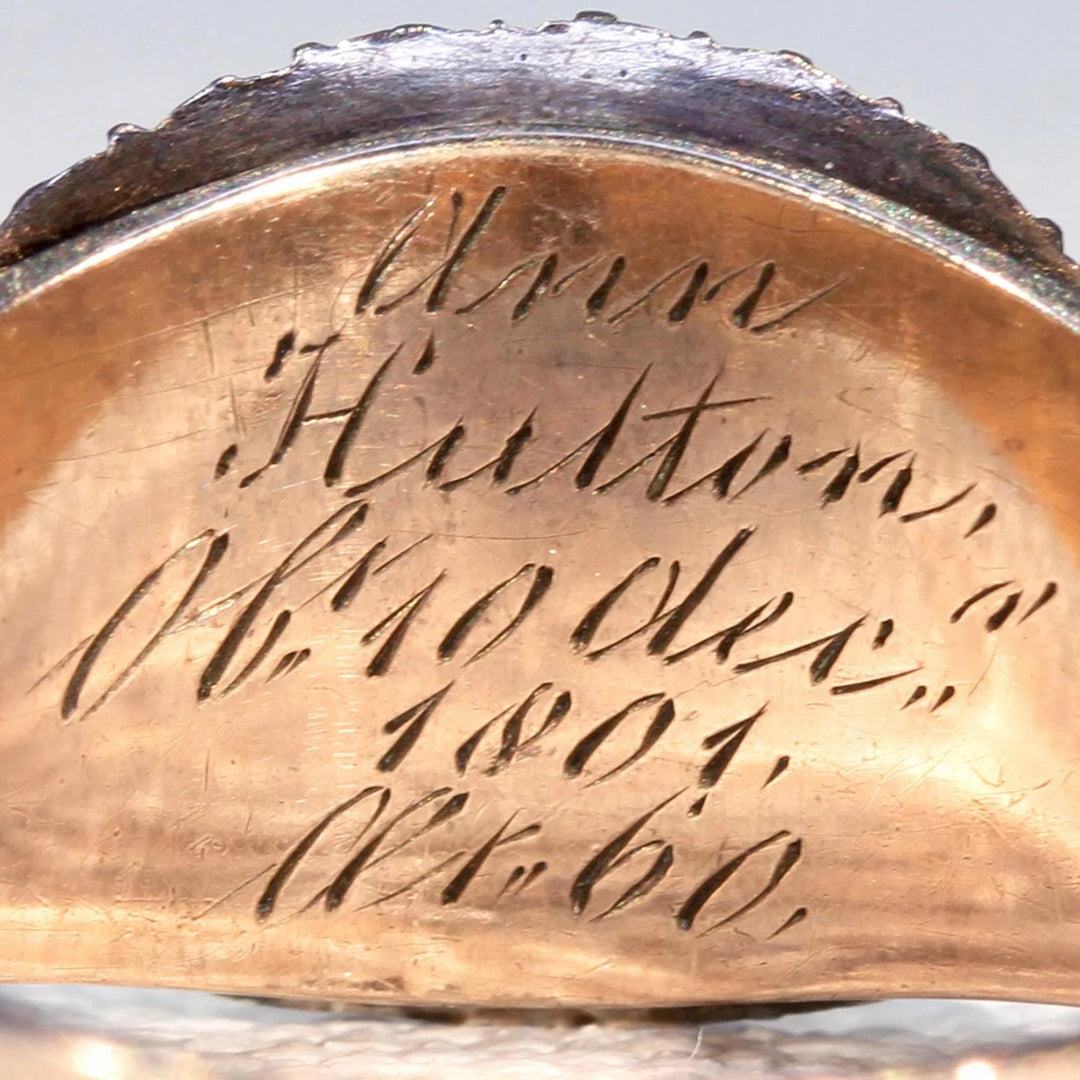 Georgian Pearl Hair Memorial Ring Dated 1801