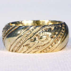 Georgian Wide Silver Gilt Wedding Band Ring