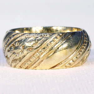 Georgian Wide Silver Gilt Wedding Band Ring