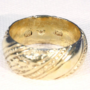 Georgian Wide Silver Gilt Wedding Band Ring