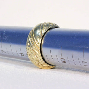 Georgian Wide Silver Gilt Wedding Band Ring