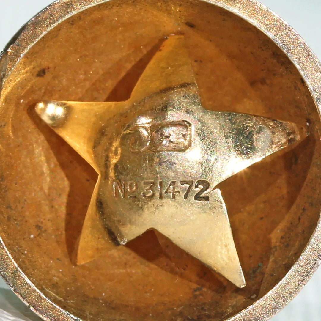 Gold Victorian Masonic Globe and Compass Fob Pendant