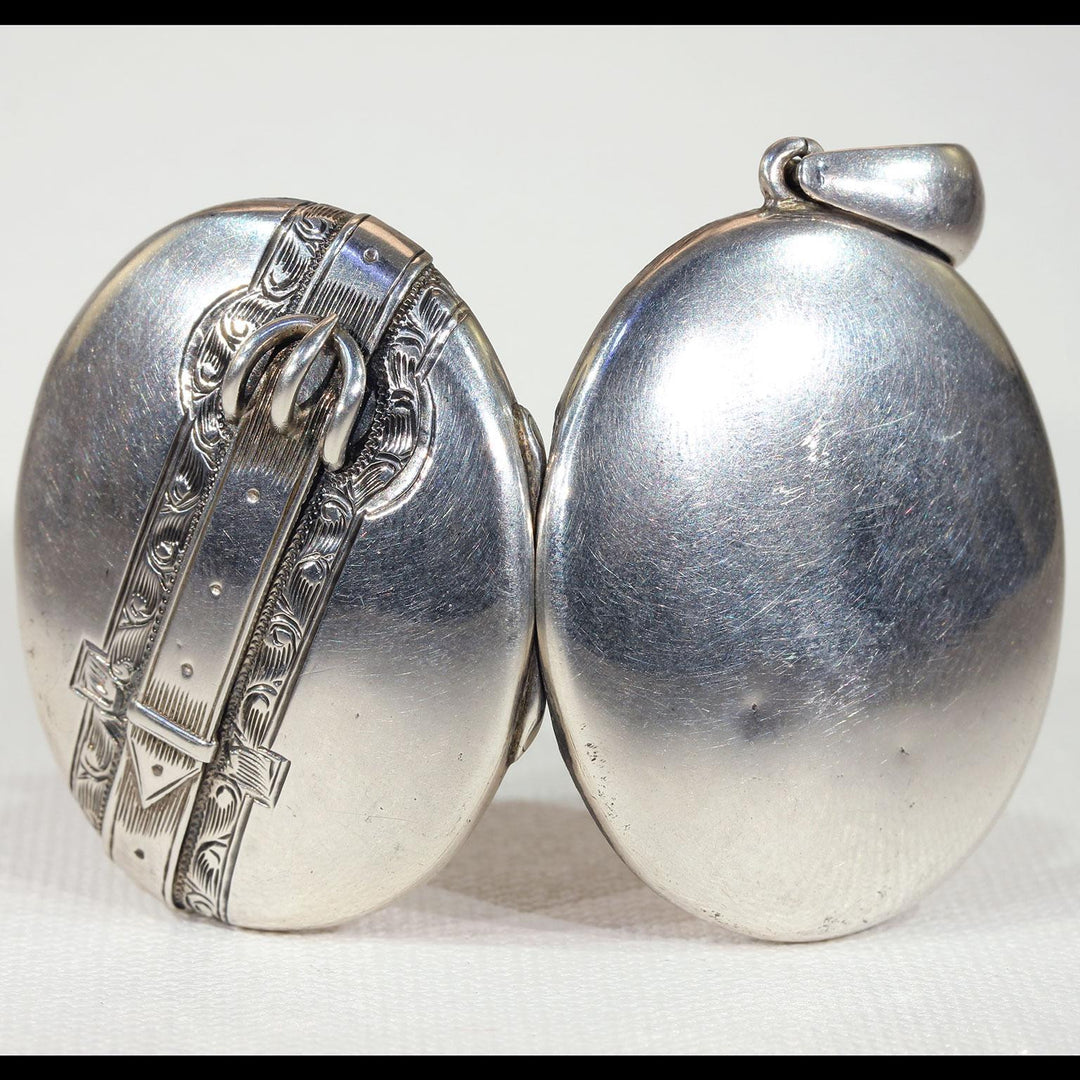 Victorian Silver Locket Buckle Motif