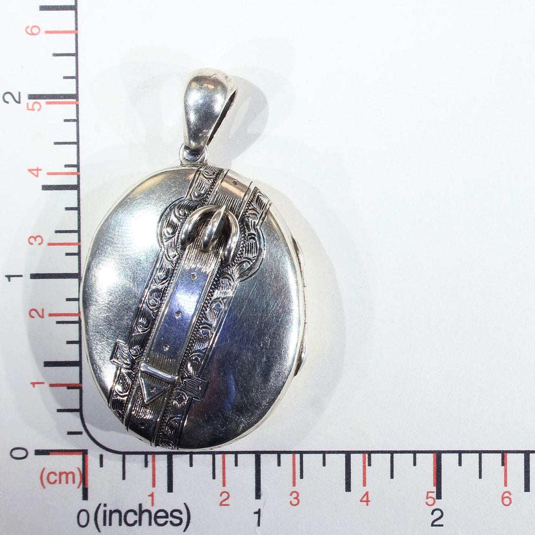 Victorian Silver Locket Buckle Motif