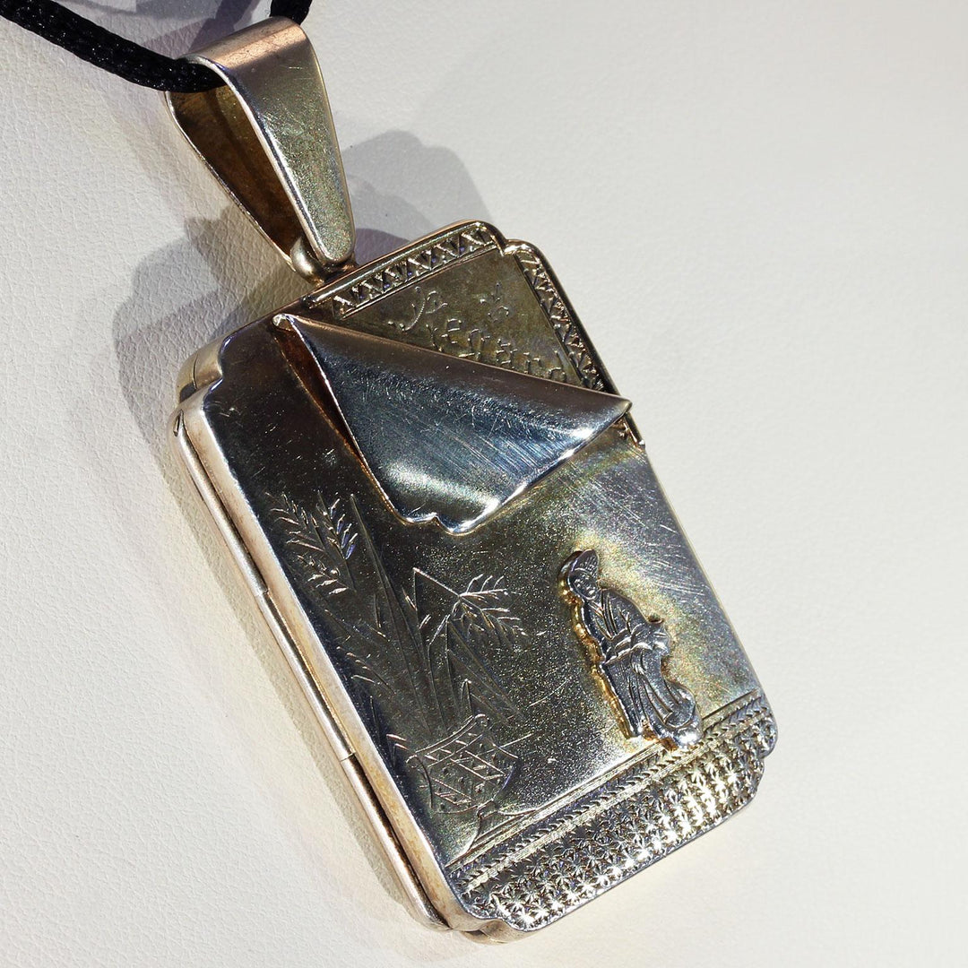 Antique Victorian 'Regard' Locket in Sterling Silver, c. 1880