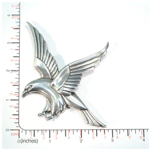 Large Silver Art Deco Bird Brooch Coro 1940s after Jensen