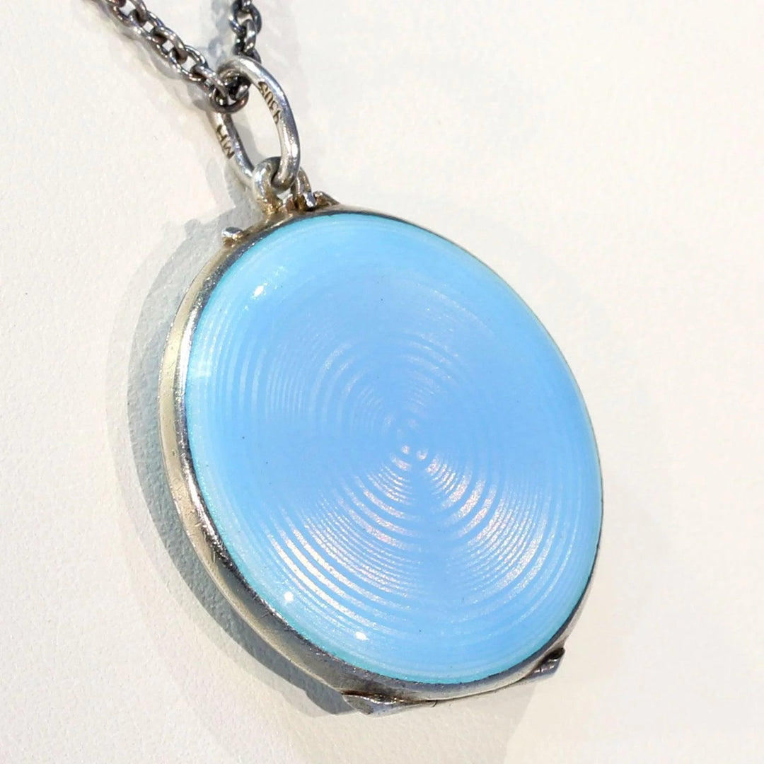 Light Blue Edwardian Enamel Locket by Marius Hammer