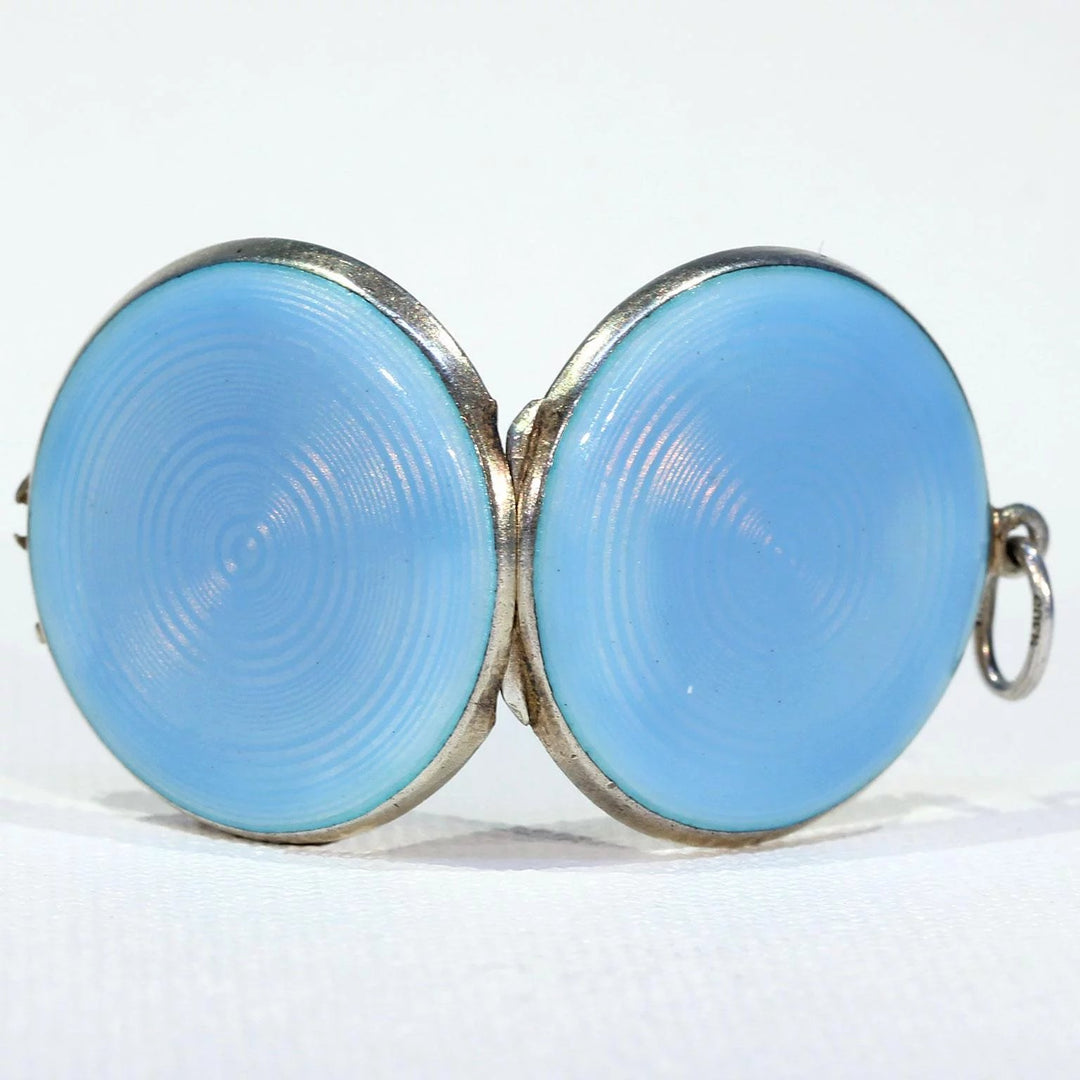 Light Blue Edwardian Enamel Locket by Marius Hammer