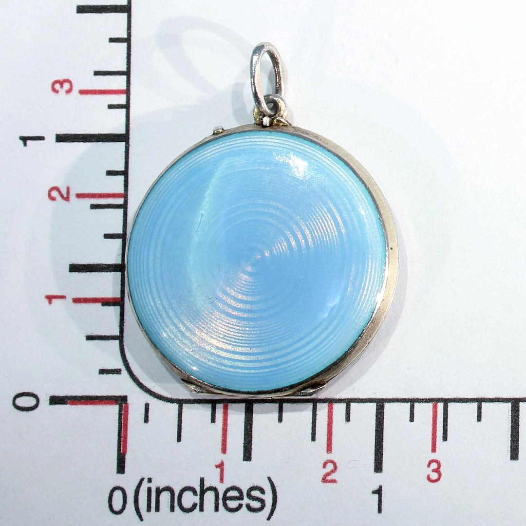 Light Blue Edwardian Enamel Locket by Marius Hammer