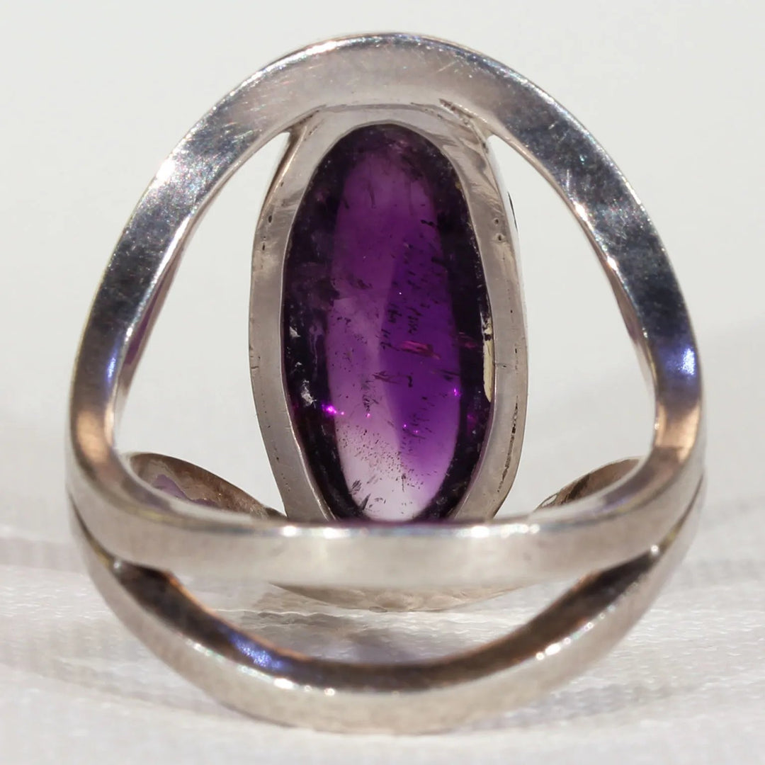 Mid-Century Modern Amethyst Silver Ring by Otto Rasmusen