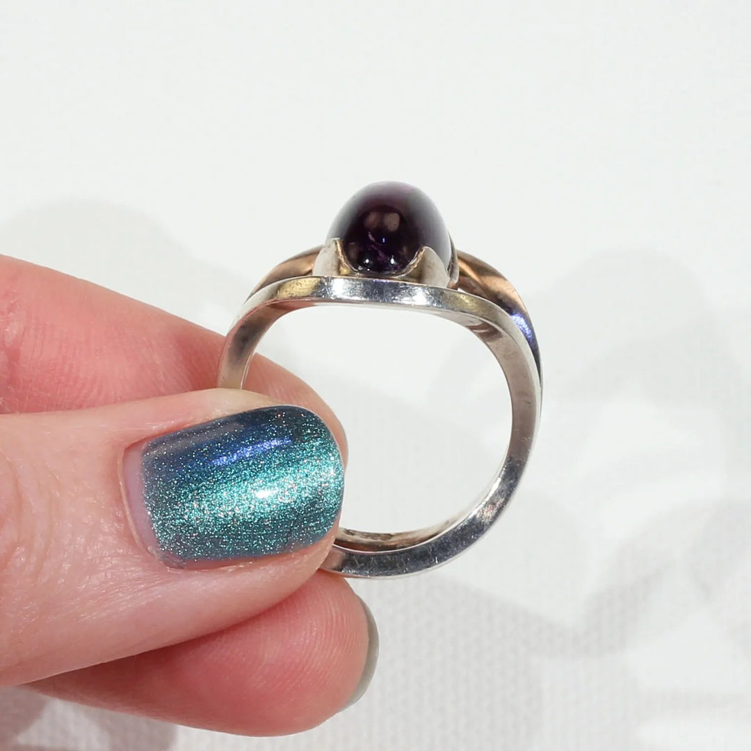 Mid-Century Modern Amethyst Silver Ring by Otto Rasmusen