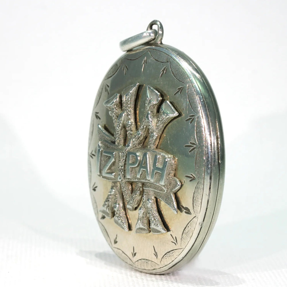 Mizpah Silver Locket Engraved Front and Back