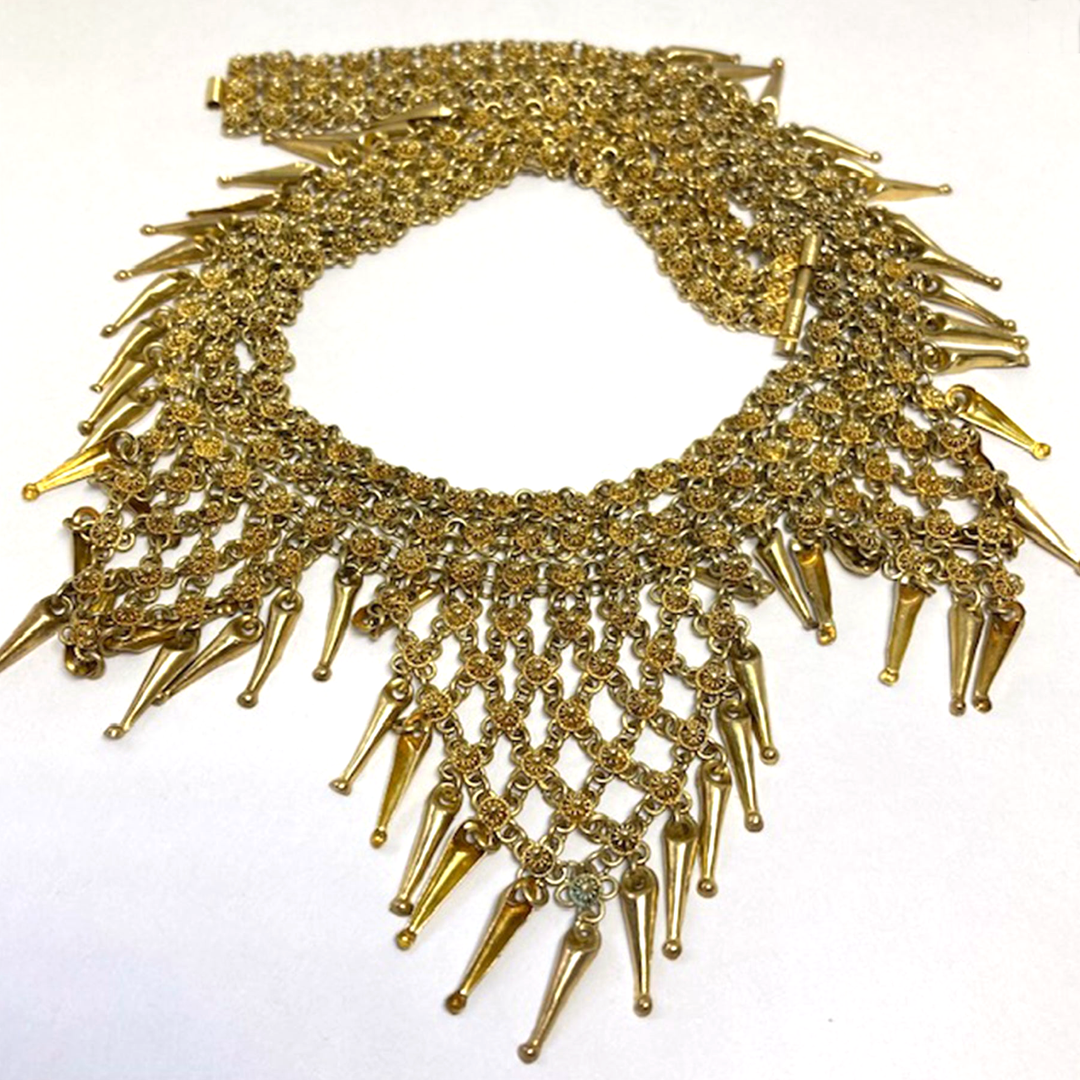 Vintage Silver Gilt Fringe Necklace