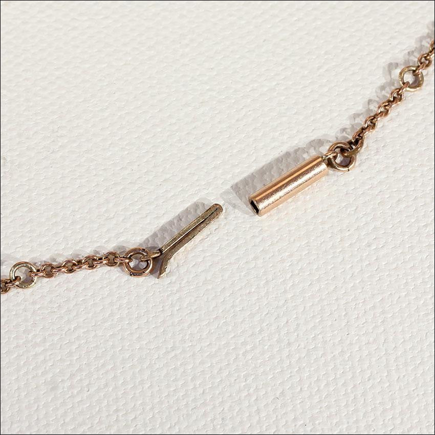Antique Edwardian Peridot and Garnet Necklace in 9k Gold