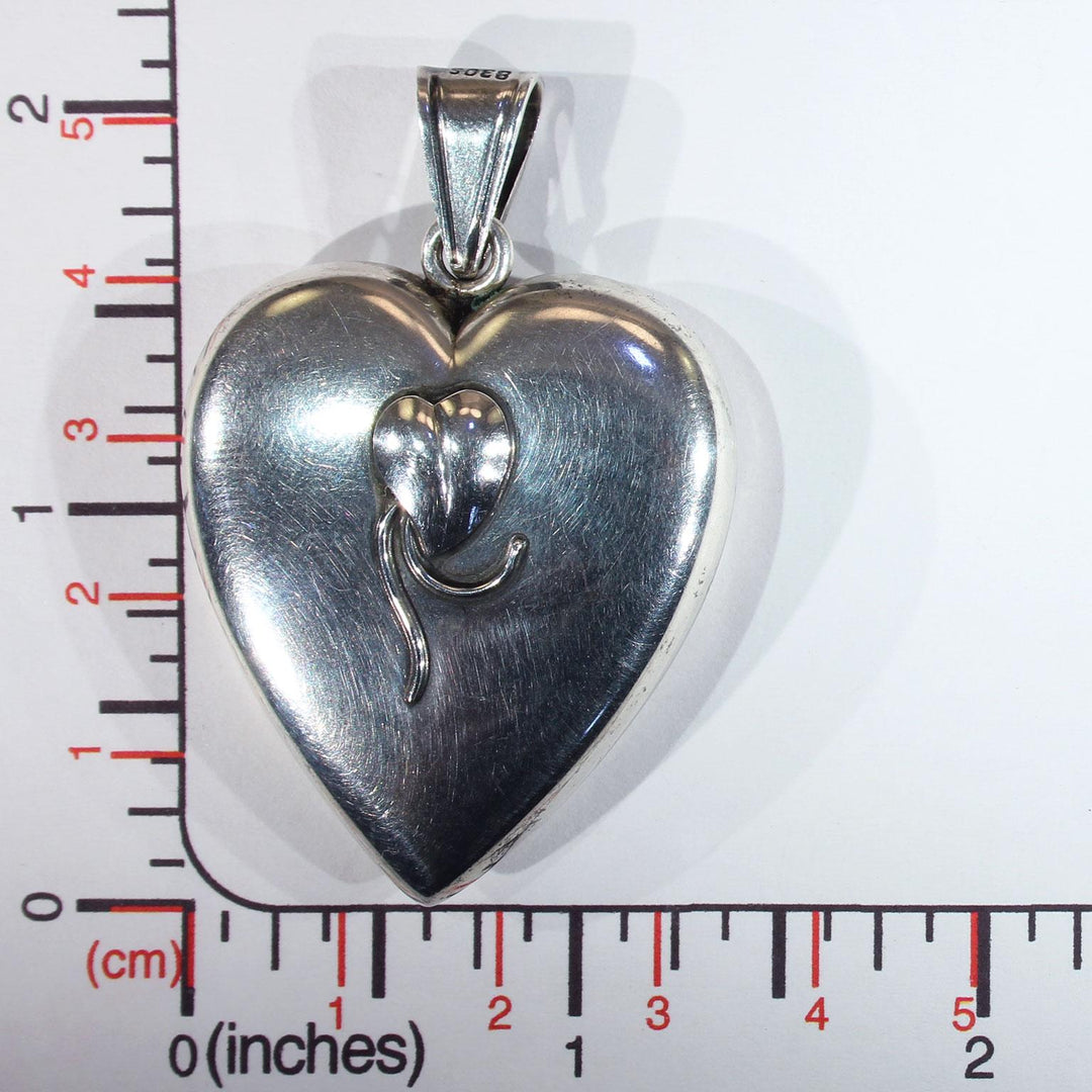 Vintage Mid Century Puffy Heart Pendant by Bernard Hertz