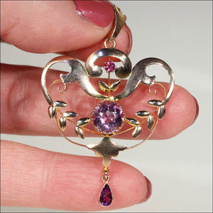 Antique Art Nouveau Pendant in 9k Gold, English c. 1900