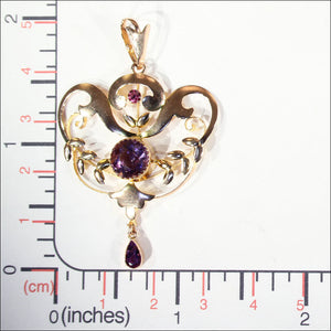 Antique Art Nouveau Pendant in 9k Gold, English c. 1900