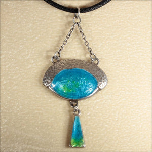 Antique Silver Arts and Crafts Enamel Pendant c.1900