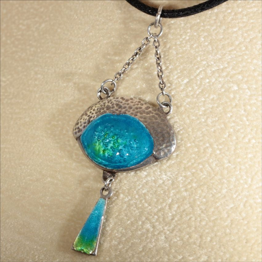 Antique Silver Arts and Crafts Enamel Pendant c.1900
