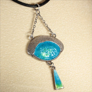 Antique Silver Arts and Crafts Enamel Pendant c.1900