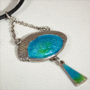 Antique Silver Arts and Crafts Enamel Pendant c.1900