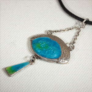 Antique Silver Arts and Crafts Enamel Pendant c.1900