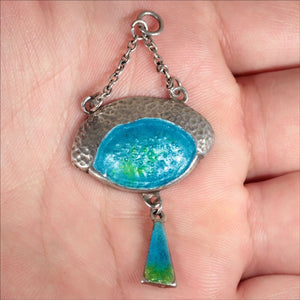 Antique Silver Arts and Crafts Enamel Pendant c.1900