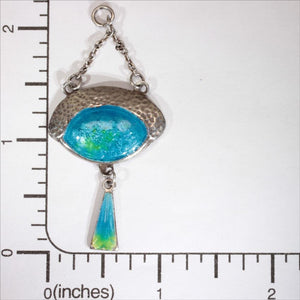 Antique Silver Arts and Crafts Enamel Pendant c.1900