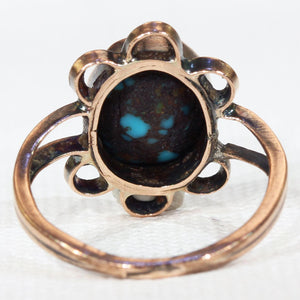 Antique Arts & Crafts Gold Turquoise Ring