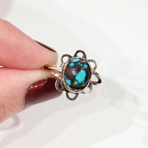 Antique Arts & Crafts Gold Turquoise Ring