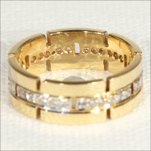 Funky '70s Vintage Diamond and Gold Eternity Band