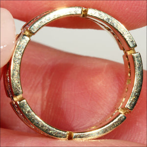 Funky '70s Vintage Diamond and Gold Eternity Band