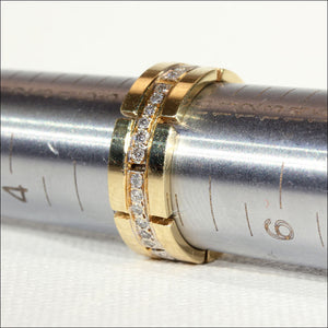 Funky '70s Vintage Diamond and Gold Eternity Band