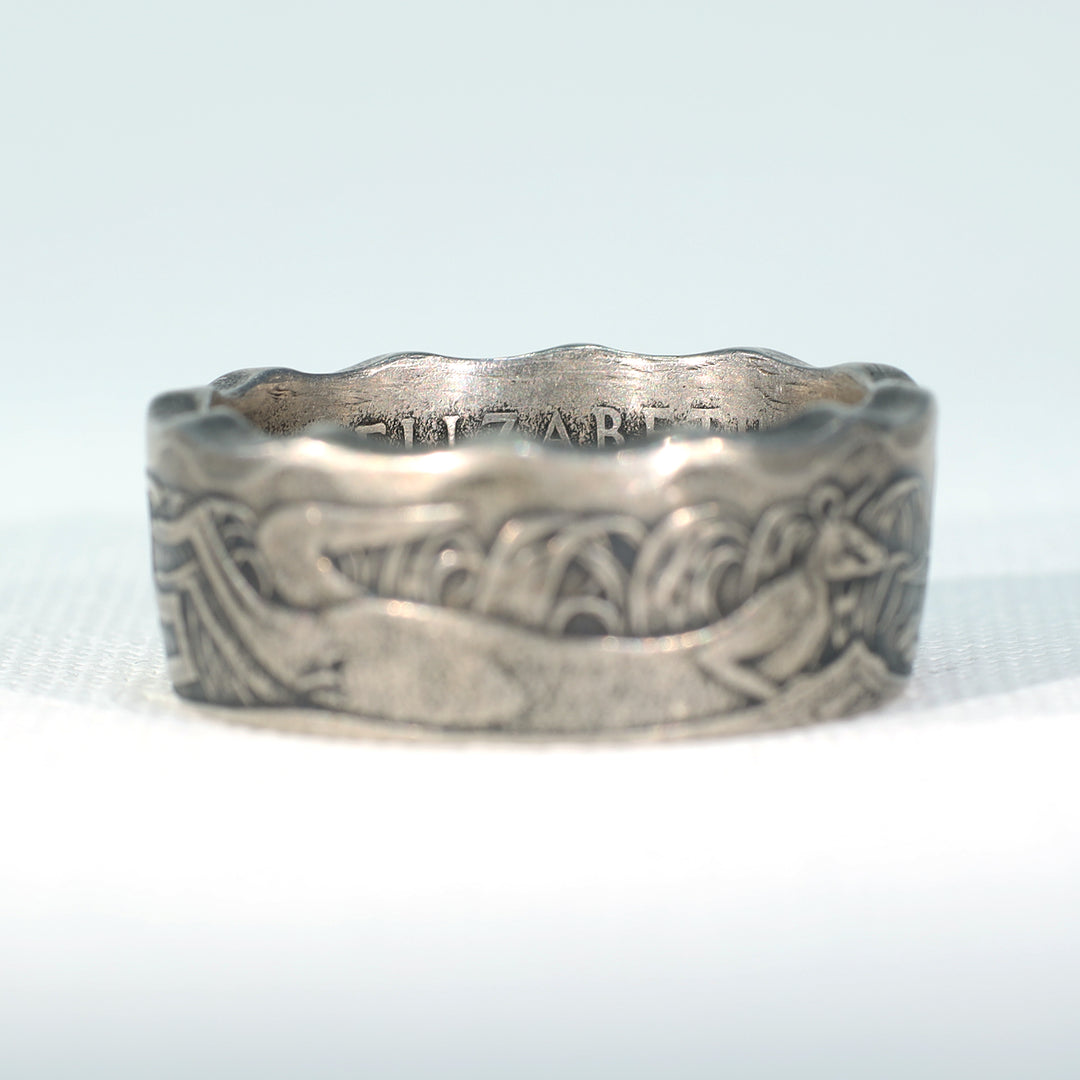 Elizabeth II Australian Coin Band Ring Dated 1971