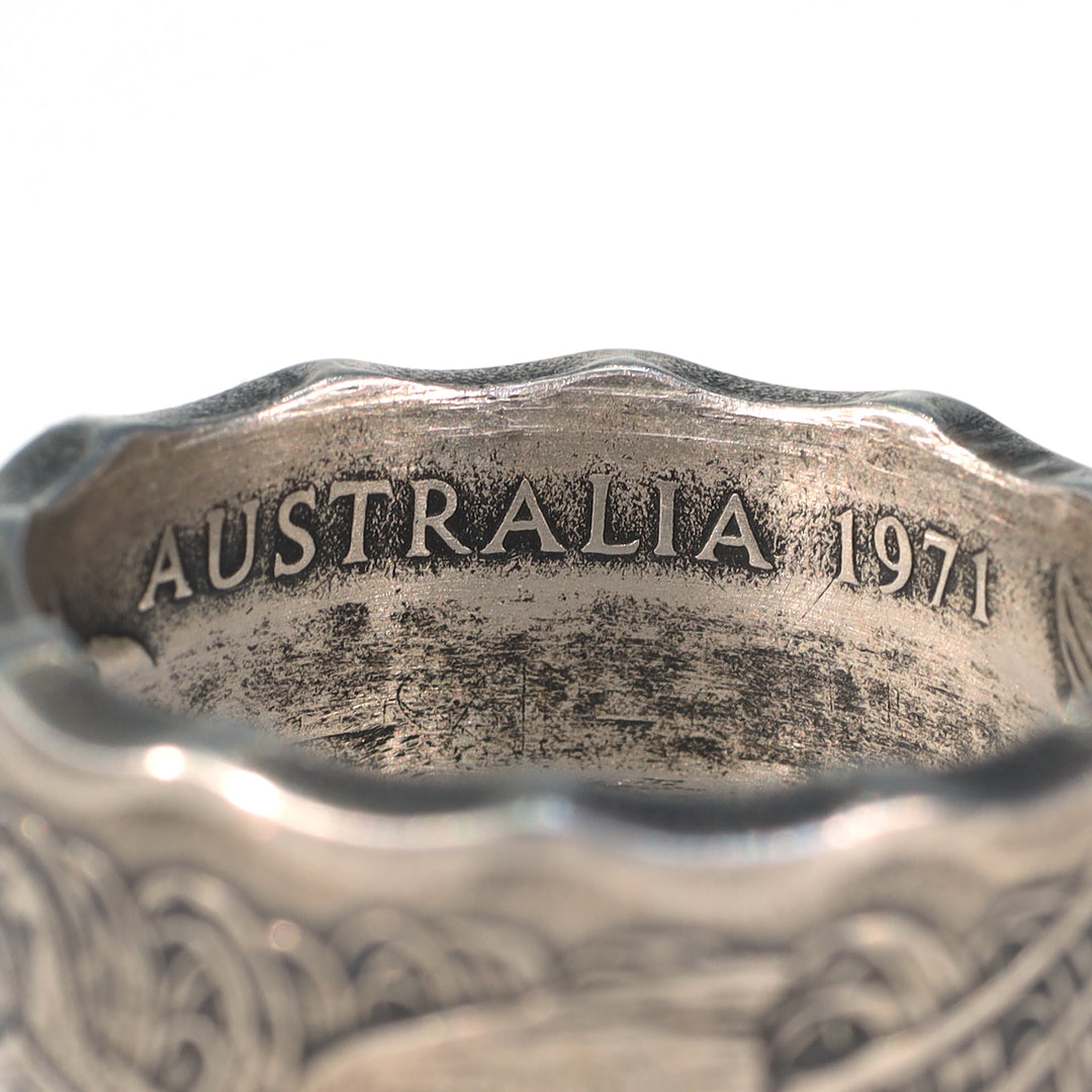 Elizabeth II Australian Coin Band Ring Dated 1971