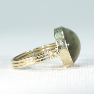 Vintage Cats Eye Quartz Ring 14k Gold Solitaire