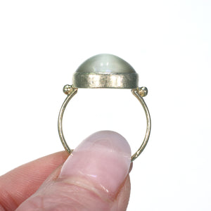 Vintage Cats Eye Quartz Ring 14k Gold Solitaire