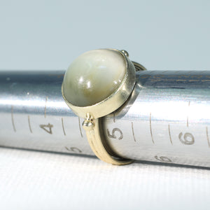 Vintage Cats Eye Quartz Ring 14k Gold Solitaire