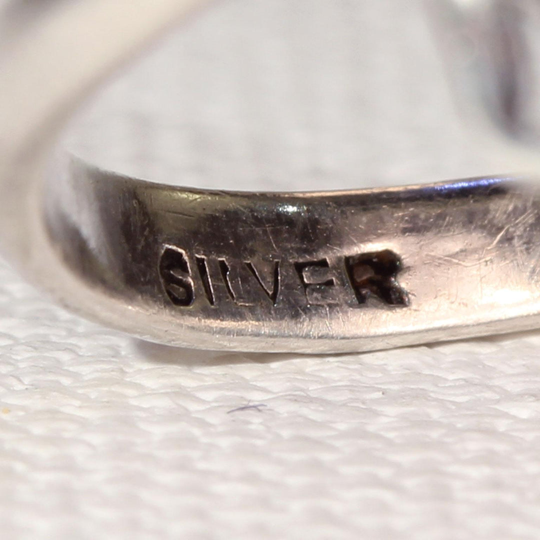 Antique Silver Pink Quartz Arts & Crafts Ring