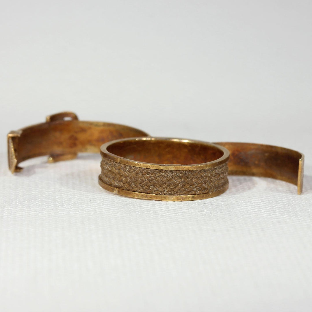 Gold Victorian Opening Buckle Ring Hair Memorial