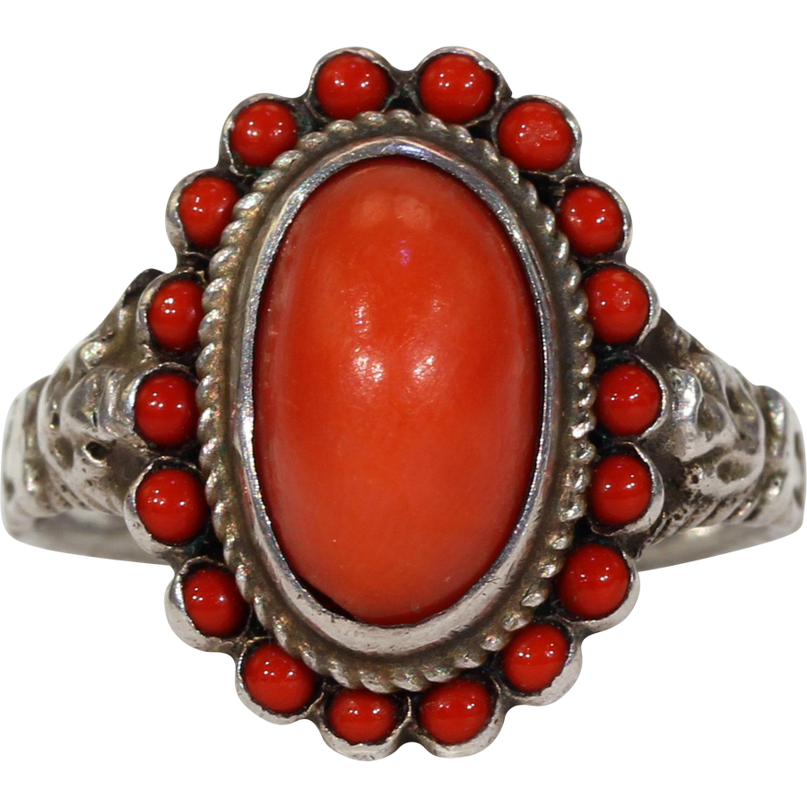 Antique Austro-Hungarian Coral Ring